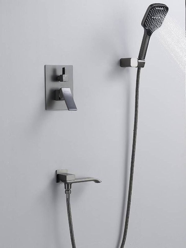 Душевая система встраиваемая Shevanik S4035T, оружейная сталь