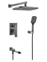 Душевая система встраиваемая Shevanik S4035T, оружейная сталь