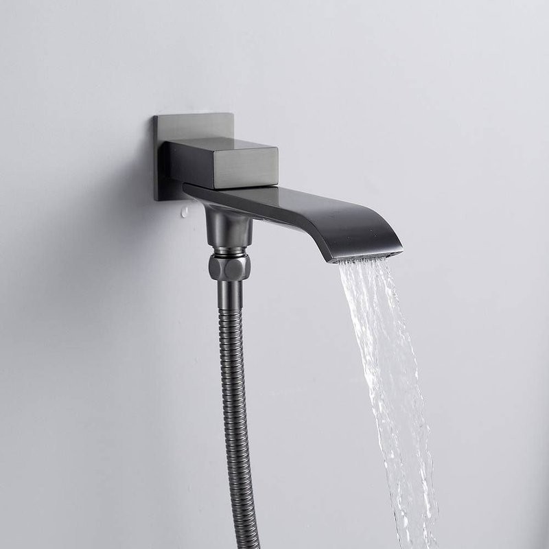 Душевая система встраиваемая Shevanik S4035T, оружейная сталь