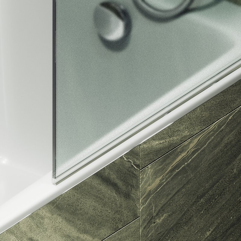 Шторка на ванну Maybahglass MGV-787-6 70x140, профиль черный, стекло сатин