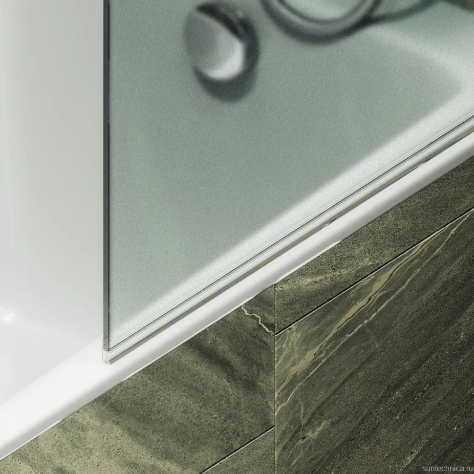 Шторка на ванну Maybahglass MGV-787-6 70x140, профиль черный, стекло сатин