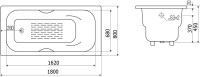 Чугунная ванна Goldman Donni 180x80 см, встраиваемая, на ножках
