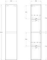 Шкаф пенал для ванной BelBagno Kraft R rovere galifax bianco