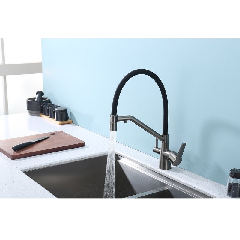 Смеситель для кухни с подключением фильтра Raglo R80.62.09, графит