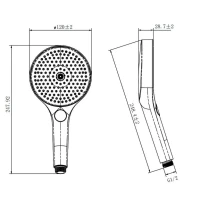 Лейка для душа 120 мм, 3 режима, черный, AQUAme AQM8504MB