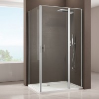Душевой уголок Allen Brau Priority 100x80, профиль хром, стекло прозрачное