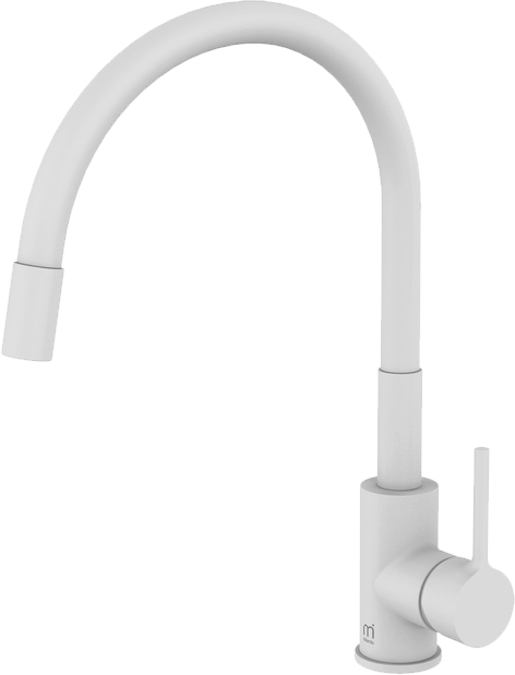 Комплект Мойка Omoikiri Bosen 57A-WH белая + Смеситель Milardo Meal M01WT0FM05 белый матовый, с гибким изливом