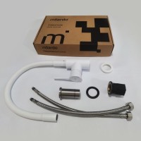 Комплект Мойка Omoikiri Bosen 57A-WH белая + Смеситель Milardo Meal M01WT0FM05 белый матовый, с гибким изливом
