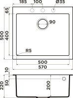 Комплект Мойка Omoikiri Bosen 57A-WH белая + Смеситель Milardo Meal M01WT0FM05 белый матовый, с гибким изливом