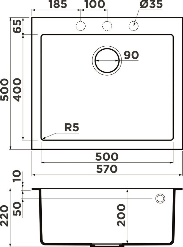 Комплект Мойка Omoikiri Bosen 57A-WH белая + Смеситель Milardo Meal M01WT0FM05 белый матовый, с гибким изливом