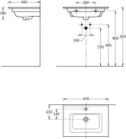 Тумба с раковиной Belux София 65 подвесная, белая глянцевая