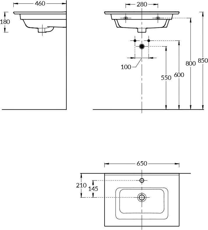 Тумба с раковиной Belux София 65 подвесная, белая глянцевая