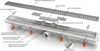 Душевой трап (лоток) MCH Chudej Harmony CH850HN 85 см, решетка хром, с сифоном