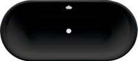 Стальная ванна Bette Lux Oval 190x90 см, встраиваемая, черная матовая, овальная, на ножках, с самоочищающимся покрытием, с шумоизоляцией