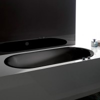 Стальная ванна Bette Lux Oval 190x90 см, встраиваемая, черная матовая, овальная, на ножках, с самоочищающимся покрытием, с шумоизоляцией