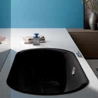 Стальная ванна Bette Lux Oval 190x90 см, встраиваемая, черная матовая, овальная, на ножках, с самоочищающимся покрытием, с шумоизоляцией