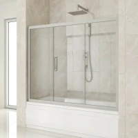 Шторка на ванну Kubele DE019 P3-CLN-MT 170х150 см, профиль матовый хром