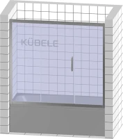 Шторка на ванну Kubele DE019 P3-CLN-MT 170х150 см, профиль матовый хром