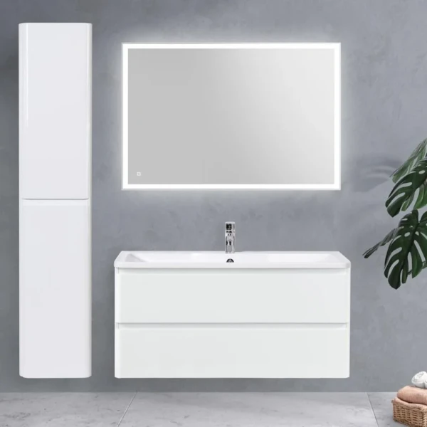 Мебель для ванной комнаты BelBagno Albano 120 подвесная, bianco lucido, белая глянцевая раковина