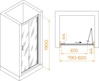 Душевая дверь в нишу RGW Passage PA-21 80 см, профиль хром, стекло прозрачное