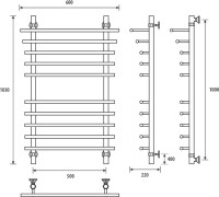 Полотенцесушитель водяной Energy Ideal Modus 100x50