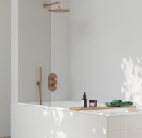 Термостатический смеситель встраиваемый Ravak Espirit ES 067.60RGB.O3.RB07C С ВНУТРЕННЕЙ ЧАСТЬЮ, для ванны с душем, брашированное розовое золото