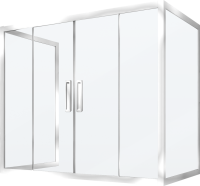 Шторка на ванну Kubele DE019 P4U-MAT-CH, 170х75 см, профиль хром
