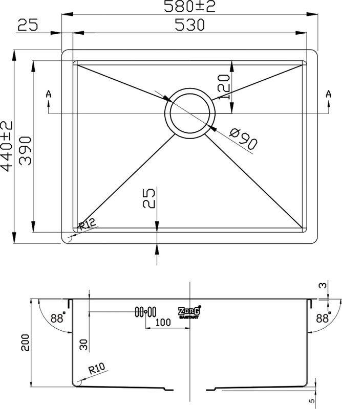 Мойка кухонная Zorg Inox R 5844