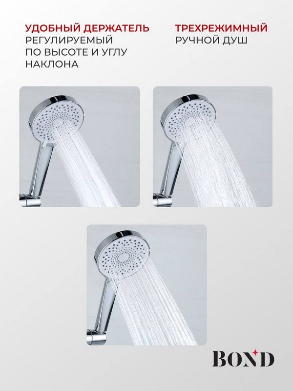 Душевая стойка BOND Circle B12-8277 с термостатом, оружейная сталь
