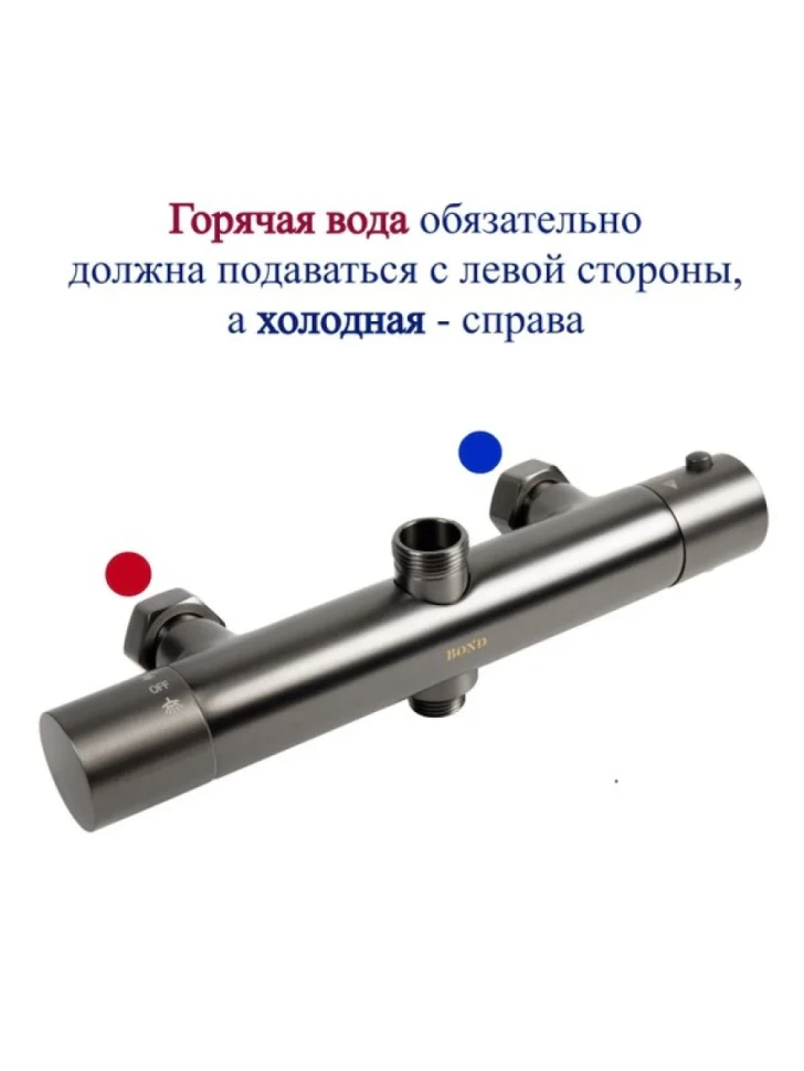 Душевая стойка BOND Circle B12-8277 с термостатом, оружейная сталь