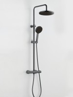 Душевая стойка BOND Circle B12-8277 с термостатом, оружейная сталь