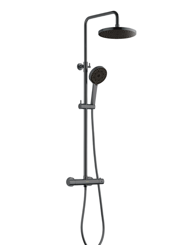 Душевая стойка BOND Circle B12-8277 с термостатом, оружейная сталь