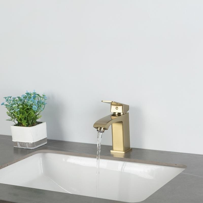 Смеситель для раковины Frap H76 F1076-3 золотой сатин