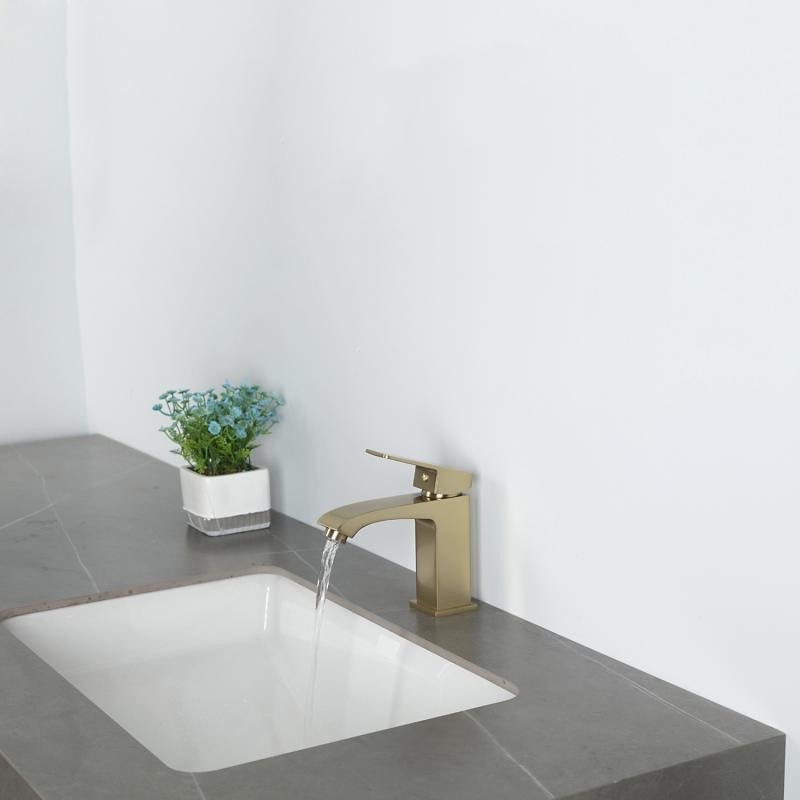 Смеситель для раковины Frap H76 F1076-3 золотой сатин