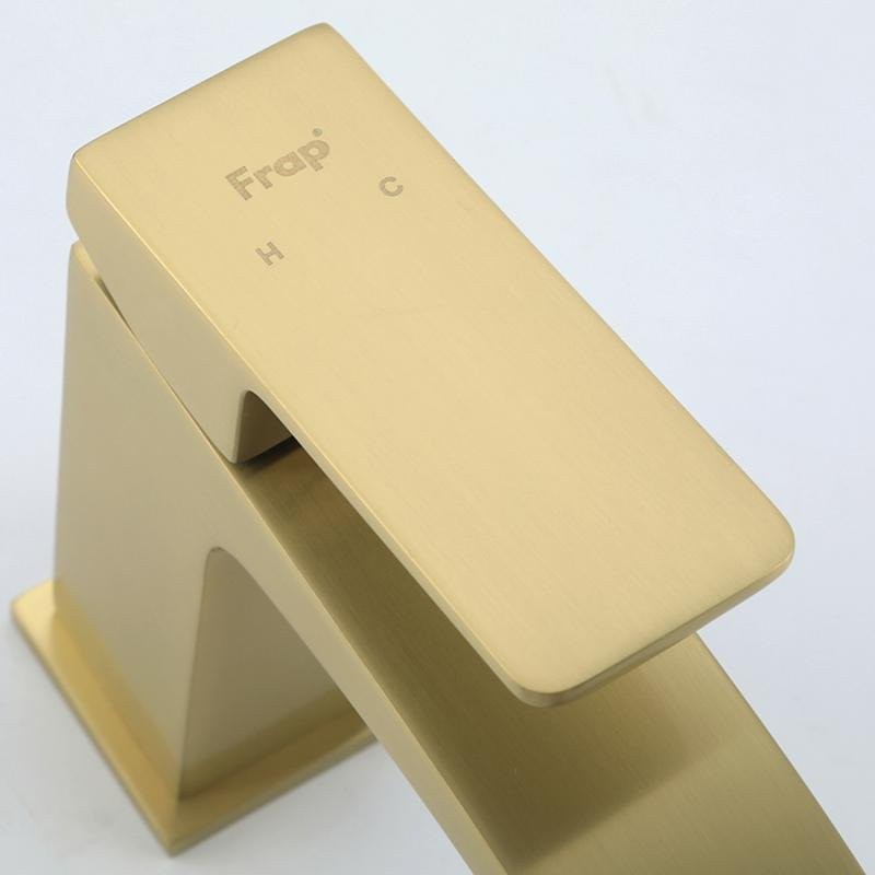 Смеситель для раковины Frap H76 F1076-3 золотой сатин