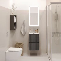 Тумба с раковиной BelBagno Uno-mini 40 подвесная, 2 ящика, матовая темно-серая