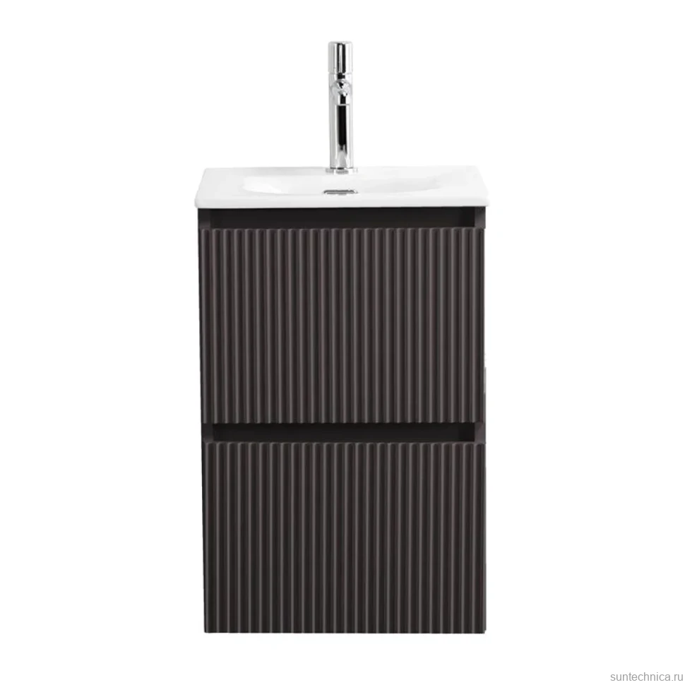 Тумба с раковиной BelBagno Uno-mini 40 подвесная, 2 ящика, матовая темно-серая