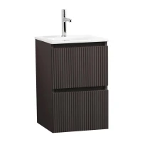 Тумба с раковиной BelBagno Uno-mini 40 подвесная, 2 ящика, матовая темно-серая
