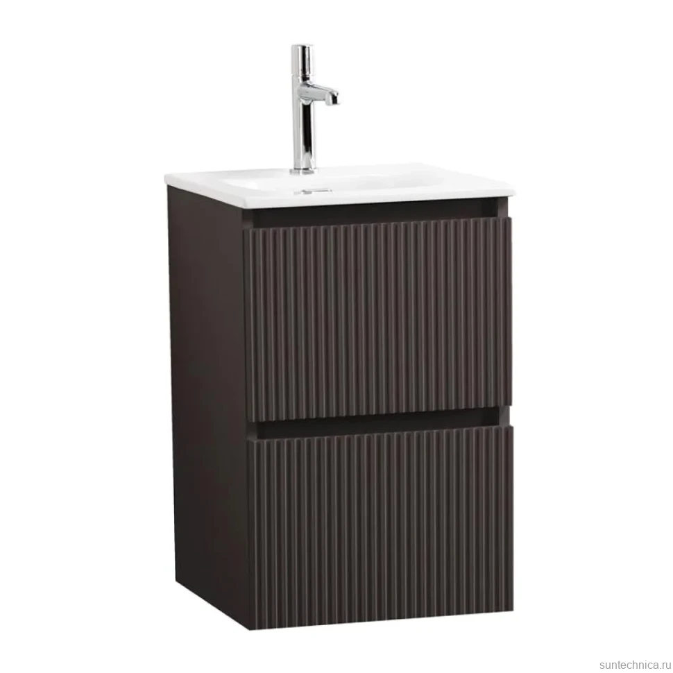 Тумба с раковиной BelBagno Uno-mini 40 подвесная, 2 ящика, матовая темно-серая