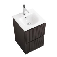 Тумба с раковиной BelBagno Uno-mini 40 подвесная, 2 ящика, матовая темно-серая