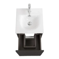 Тумба с раковиной BelBagno Uno-mini 40 подвесная, 2 ящика, матовая темно-серая