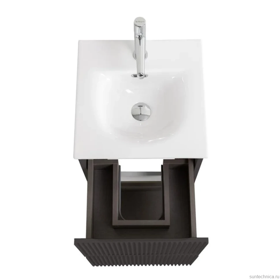 Тумба с раковиной BelBagno Uno-mini 40 подвесная, 2 ящика, матовая темно-серая