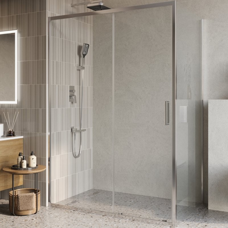 Душевой уголок BelBagno Luce AH-1-140/90-C-Cr профиль хром, стекло прозрачное