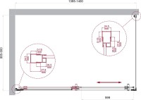 Душевой уголок BelBagno Luce AH-1-140/90-C-Cr профиль хром, стекло прозрачное