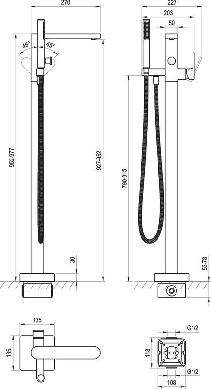 Напольный смеситель для ванны с душем Ravak Chrome CR 080.00CR хром