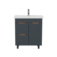 Тумба под раковину без столешницы Onika Айленд 70 напольная, графит, дуб крафт золотой