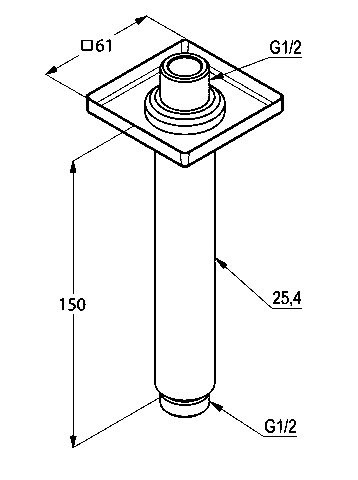 Кронштейн для верхнего душа Kludi A-QA 66535N0-00 брашированное золото