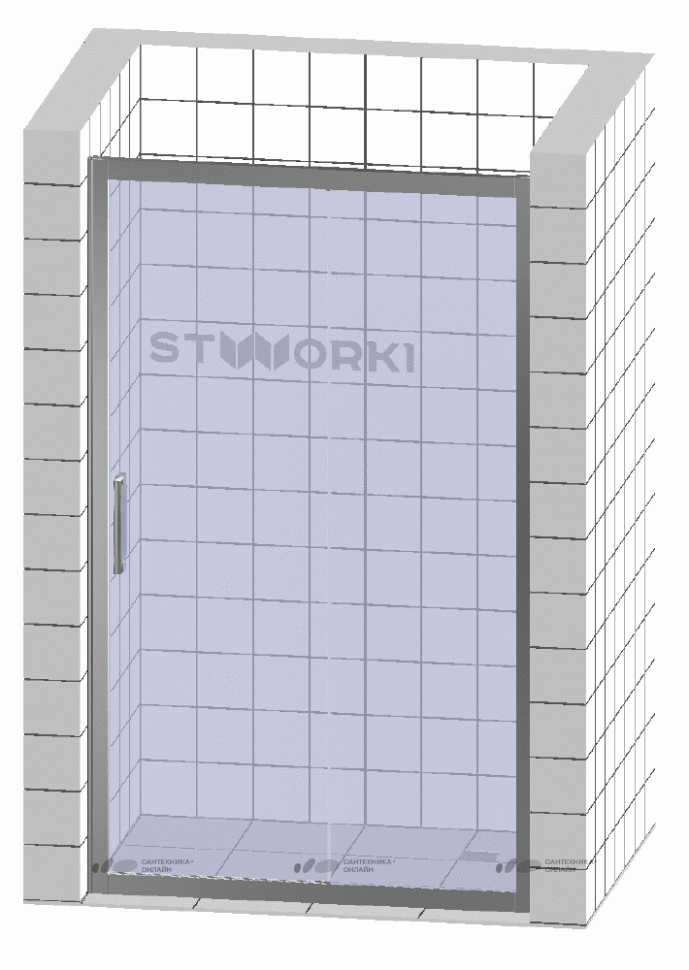 Душевая дверь в нишу STWORKI Стокгольм 120 см профиль черный матовый
