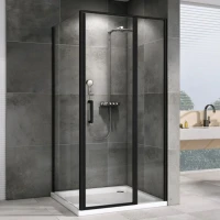 Душевой уголок Abber Sonnenstrand AG04120BS-S90B 90x120, профиль черный, стекло прозрачное