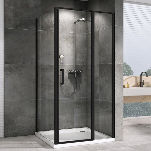 Душевой уголок Abber Sonnenstrand AG04120BS-S90B 90x120, профиль черный, стекло прозрачное